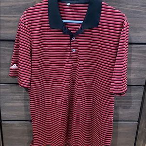 Black white and black striped golf polo